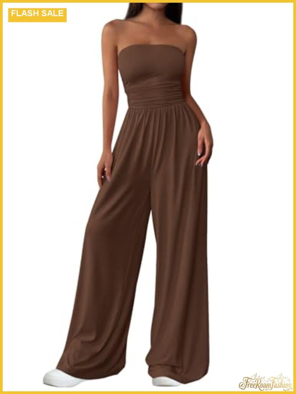 Strapless Wide Leg Jumpsuit for Women Casual Summer Sleeveless Romper